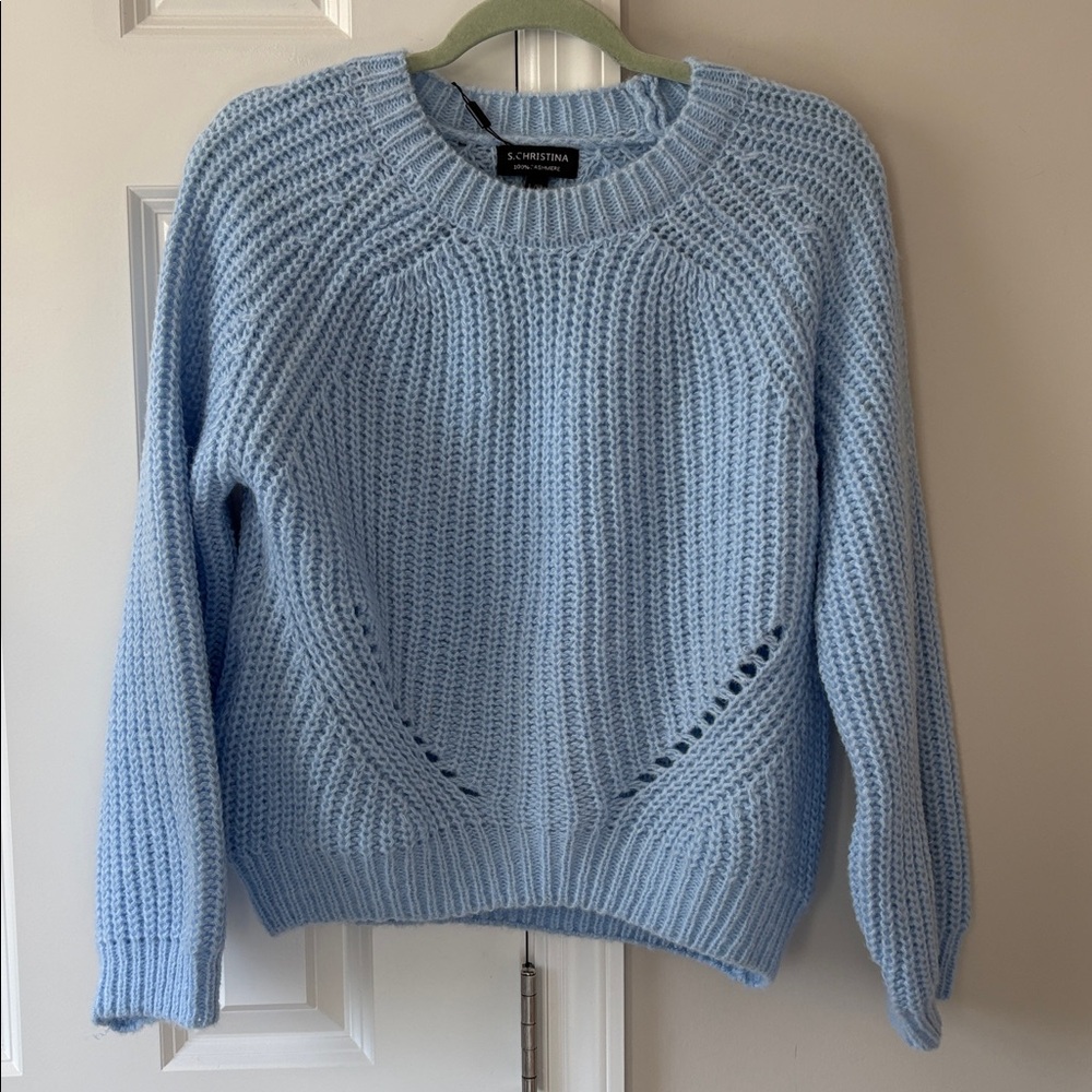 S. Christina Blue Cashmere Sweater NWT - Picture 2 of 8